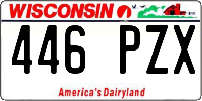 WI license plate 446PZX