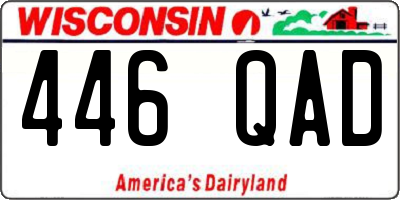 WI license plate 446QAD