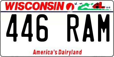 WI license plate 446RAM
