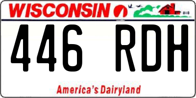 WI license plate 446RDH