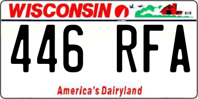 WI license plate 446RFA