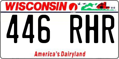 WI license plate 446RHR