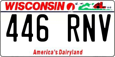 WI license plate 446RNV