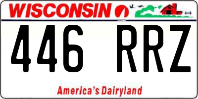 WI license plate 446RRZ