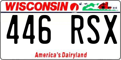 WI license plate 446RSX