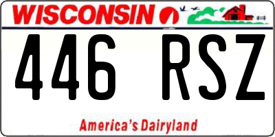 WI license plate 446RSZ