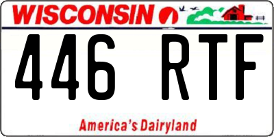 WI license plate 446RTF