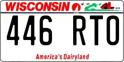WI license plate 446RTO