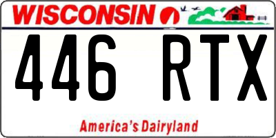 WI license plate 446RTX