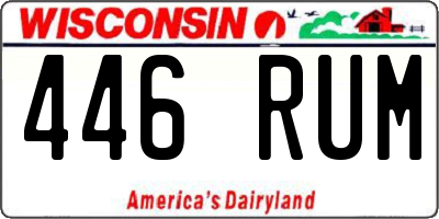 WI license plate 446RUM