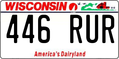 WI license plate 446RUR