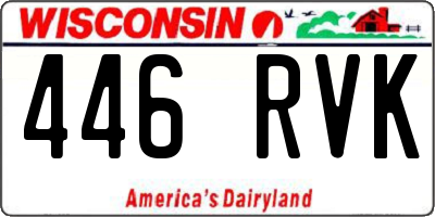 WI license plate 446RVK