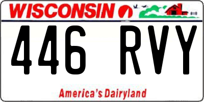 WI license plate 446RVY