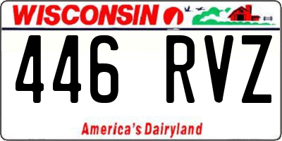 WI license plate 446RVZ