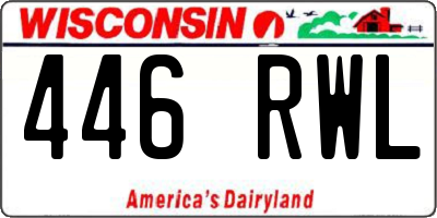 WI license plate 446RWL