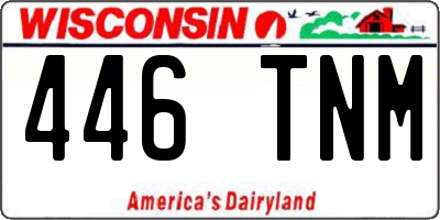 WI license plate 446TNM
