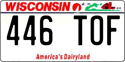 WI license plate 446TOF