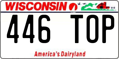 WI license plate 446TOP