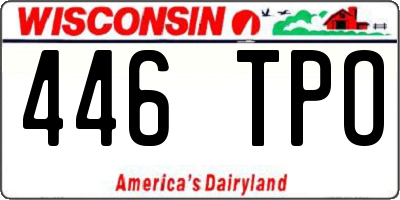 WI license plate 446TPO