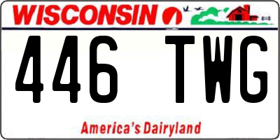 WI license plate 446TWG