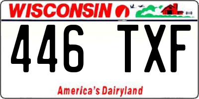 WI license plate 446TXF