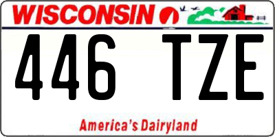 WI license plate 446TZE