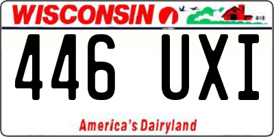 WI license plate 446UXI