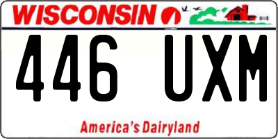 WI license plate 446UXM