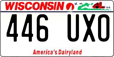 WI license plate 446UXO