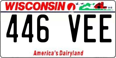 WI license plate 446VEE