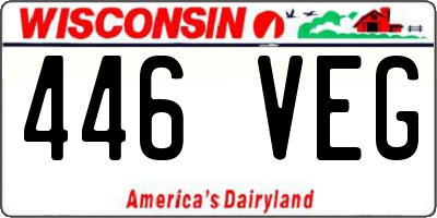 WI license plate 446VEG