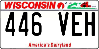 WI license plate 446VEH