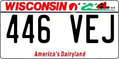 WI license plate 446VEJ