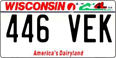 WI license plate 446VEK