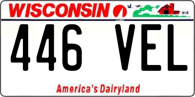 WI license plate 446VEL