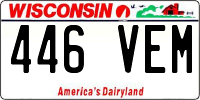 WI license plate 446VEM