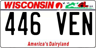 WI license plate 446VEN
