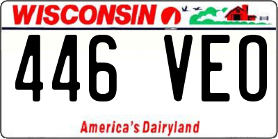 WI license plate 446VEO