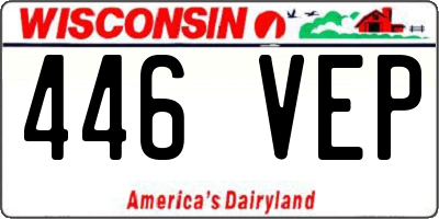 WI license plate 446VEP