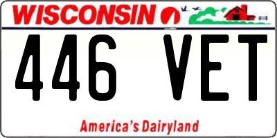 WI license plate 446VET