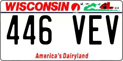 WI license plate 446VEV