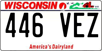 WI license plate 446VEZ