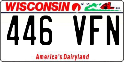 WI license plate 446VFN