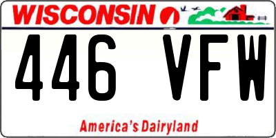 WI license plate 446VFW
