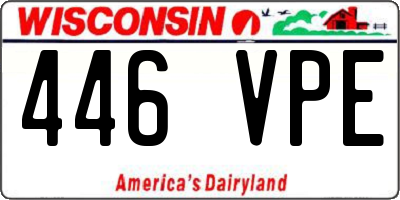 WI license plate 446VPE
