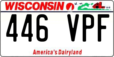 WI license plate 446VPF