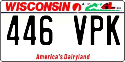 WI license plate 446VPK