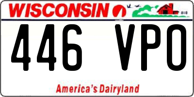 WI license plate 446VPO