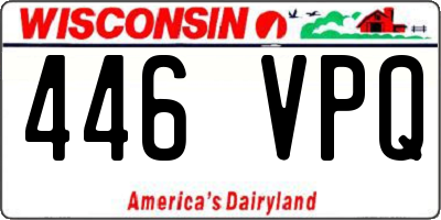 WI license plate 446VPQ