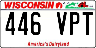 WI license plate 446VPT